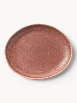 Platos llanos artesanales de forma orgánica Macey, 4 uds.