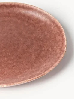 Platos llanos artesanales de forma orgánica Macey, 4 uds.