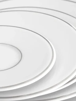 Platos llanos de porcelana con borde platino pintado a mano Vitruv, 2 uds.