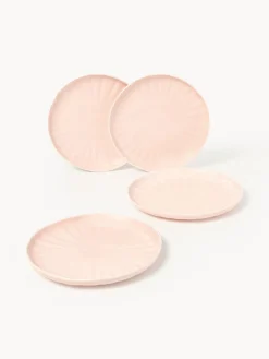 Platos llanos de porcelana con relieves Sali, 4 uds.
