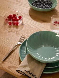 Platos llanos de porcelana con relieves Sali, 4 uds.