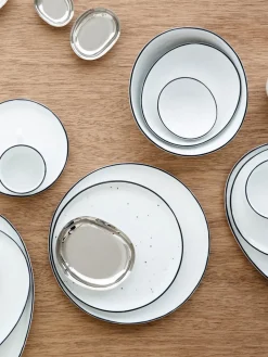 Platos postre artesanales de porcelana Salt, 4 uds.