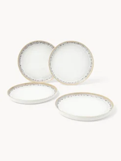 Platos postre artesanales con esmalte reactivo Danza, 4 uds.