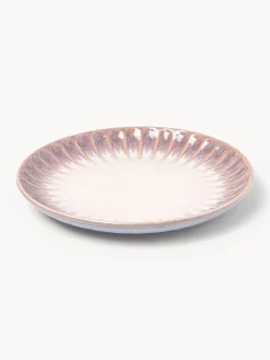 Platos postre artesanales con esmalte reactivo Vinci, 4 uds.