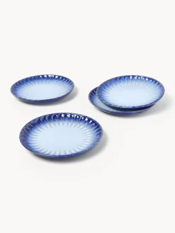 Platos postre artesanales con esmalte reactivo Vinci, 4 uds.