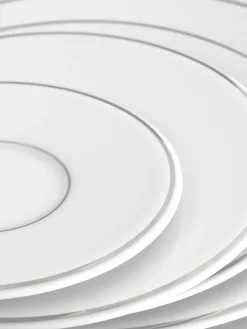 Platos postre de porcelana con borde platino pintado a mano Vitruv, 2 uds.