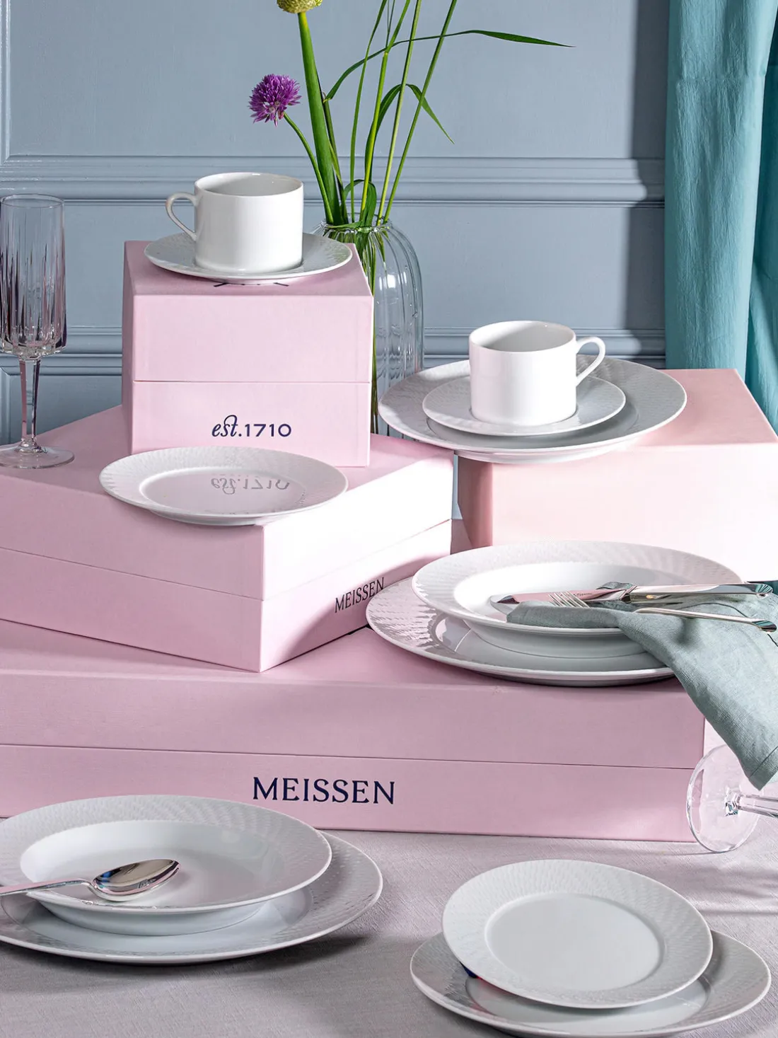 Platos postre de porcelana artesanales No. 41, 2 uds.