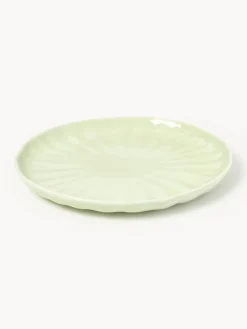 Platos postre de porcelana con relieves Sali, 4 uds.