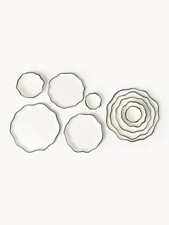 Platos postre de porcelana con volantes Bia, 4 uds.