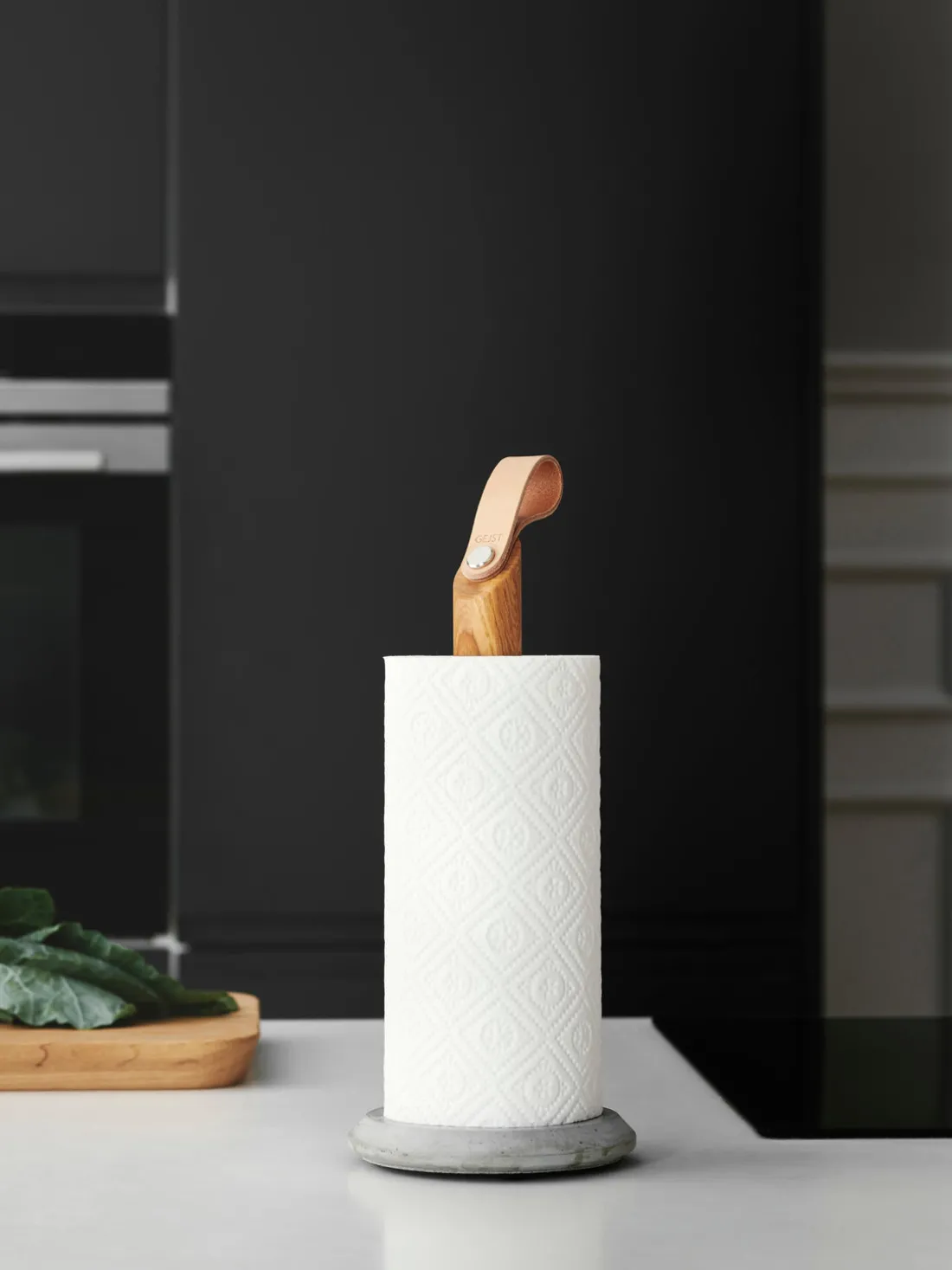 Portarrollos de cocina de madera de roble Grab