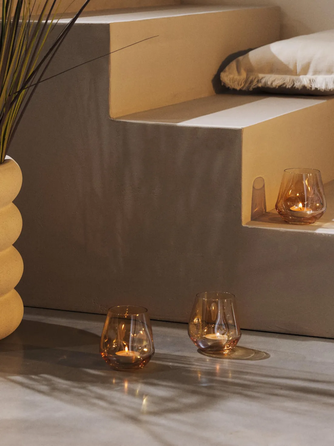 Portavelas artesanales Luster, 3 uds.