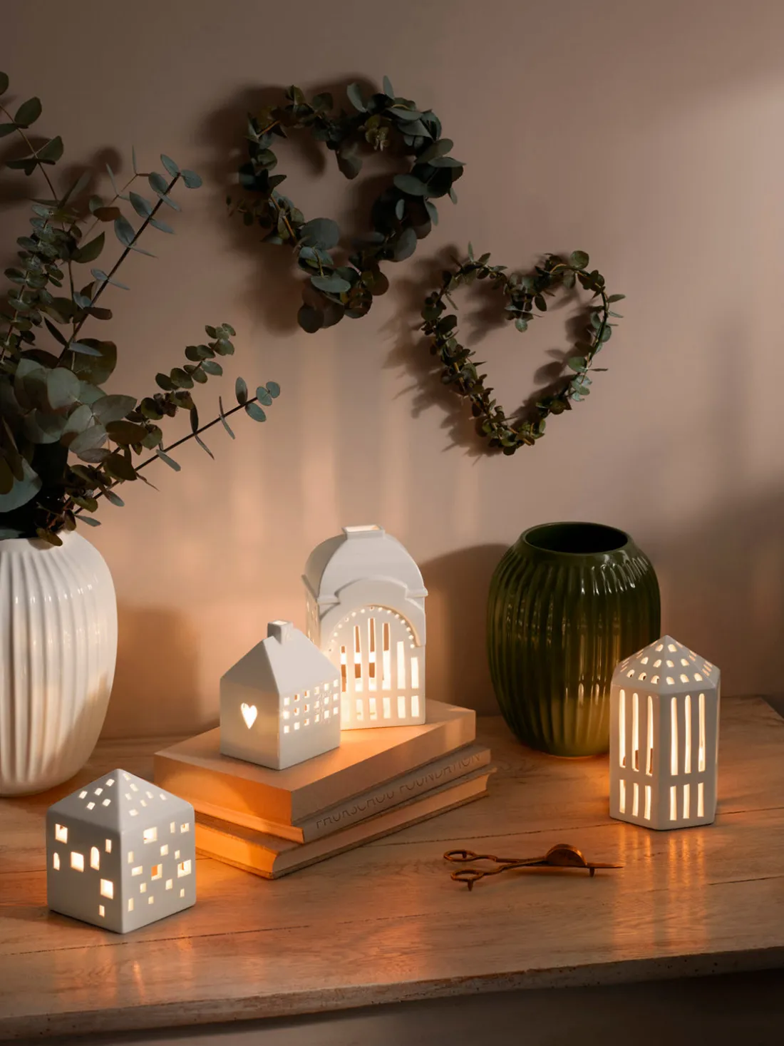 Portavelas casita de cerámica Urbania Classical