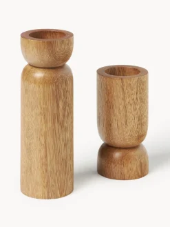 Portavelas de madera de mango Matti, 2 uds.