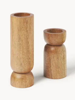 Portavelas de madera de mango Matti, 2 uds.