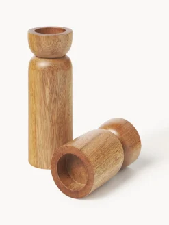 Portavelas de madera de mango Matti, 2 uds.