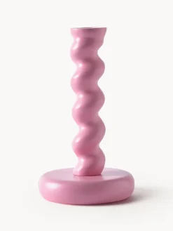 Portavelas de metal artesanal Twister