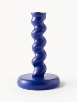 Portavelas de metal artesanal Twister