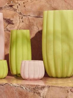 Portavelas de vidrio soplado Melon