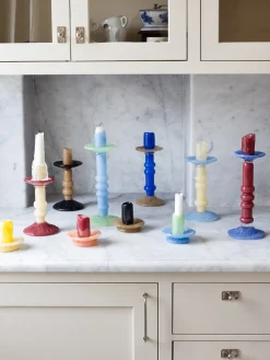 Portavelas de vidrio soplado Lara