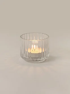 Portavelas soplado con estriado Lyngby