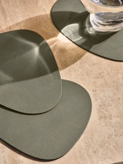 Posavasos asimétricos de cuero Curve, 4 uds.