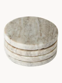 Posavasos de mármol travertino Callum, 4 uds.