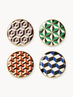 Posavasos de porcelana con acabado dorado Versailles, 4 uds.