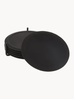 Posavasos de silicona con soporte Plain, 6 uds.