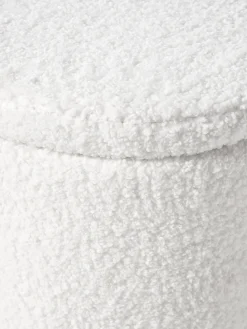 Puf de borreguillo con espacio de almacenamiento Alida