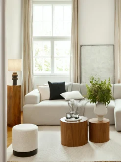 Puf de tejido bouclé Orchid