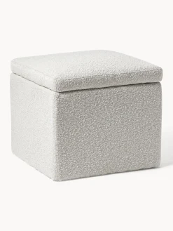 Puf en tejido bouclé con espacio de almacenamiento Winou