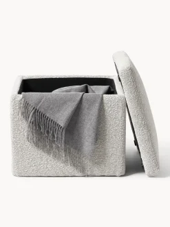 Puf en tejido bouclé con espacio de almacenamiento Winou