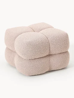 Puf en tejido bouclé Ellie