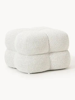 Puf en tejido bouclé Ellie