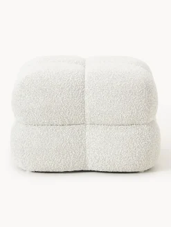 Puf en tejido bouclé Ellie