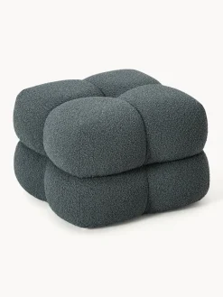Puf en tejido bouclé Ellie