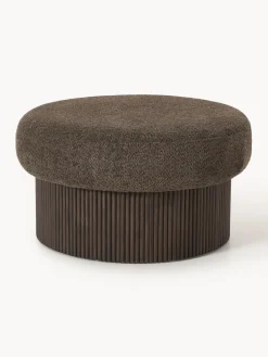 Puf grande tapizado en borreguillo bouclé con espacio de almacenamiento Nala