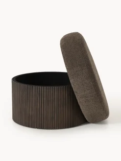 Puf grande tapizado en borreguillo bouclé con espacio de almacenamiento Nala