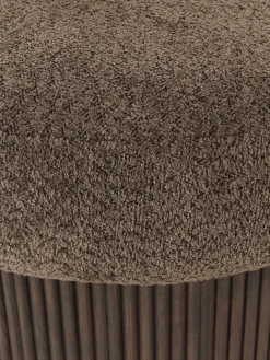 Puf grande tapizado en borreguillo bouclé con espacio de almacenamiento Nala