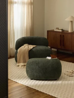 Puf reposapiés de borreguillo bouclé Alba