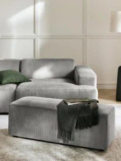 Puf reposapiés de pana grande Melva, 116 x 42 cm