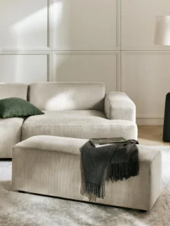 Puf reposapiés de pana grande Melva, 116 x 42 cm