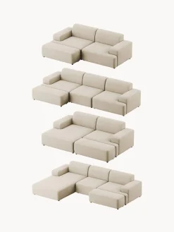 Puf reposapiés de pana grande Melva, 116 x 42 cm