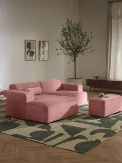 Puf reposapiés de pana grande Melva, 116 x 42 cm