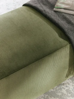 Puf reposapiés de pana grande Melva, 116 x 42 cm