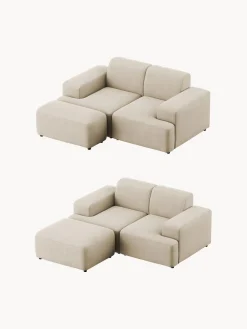 Puf reposapiés de pana Melva, An 99 x F 42 cm