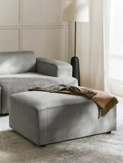 Puf reposapiés de pana Melva, An 99 x F 72 cm