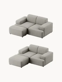 Puf reposapiés de pana Melva, An 99 x F 72 cm