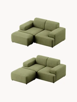 Puf reposapiés de pana Melva, An 99 x F 72 cm