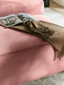 Puf reposapiés de pana Melva, An 99 x F 72 cm